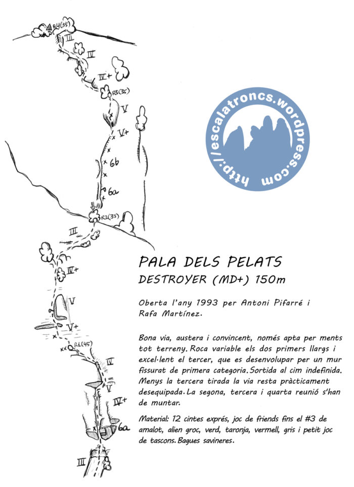 Ressenya de la via Destroyer a la Pala dels Pelats (Montroig)